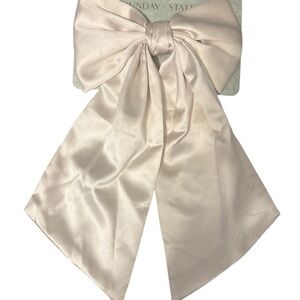 Sunday State Bridal Ivory  Hair Bow - Clip 13”